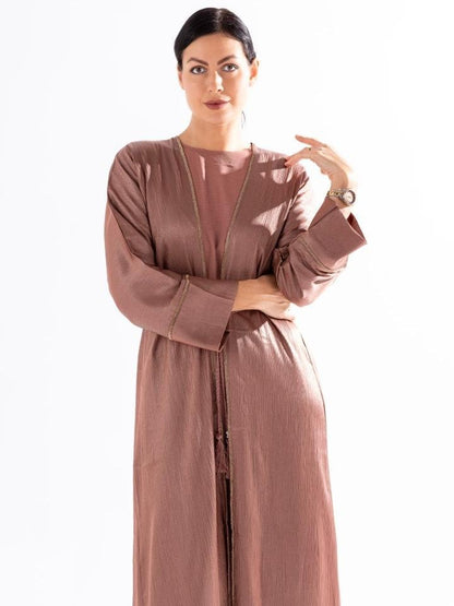 Pleated Texture Abaya SKY Cashmere D3