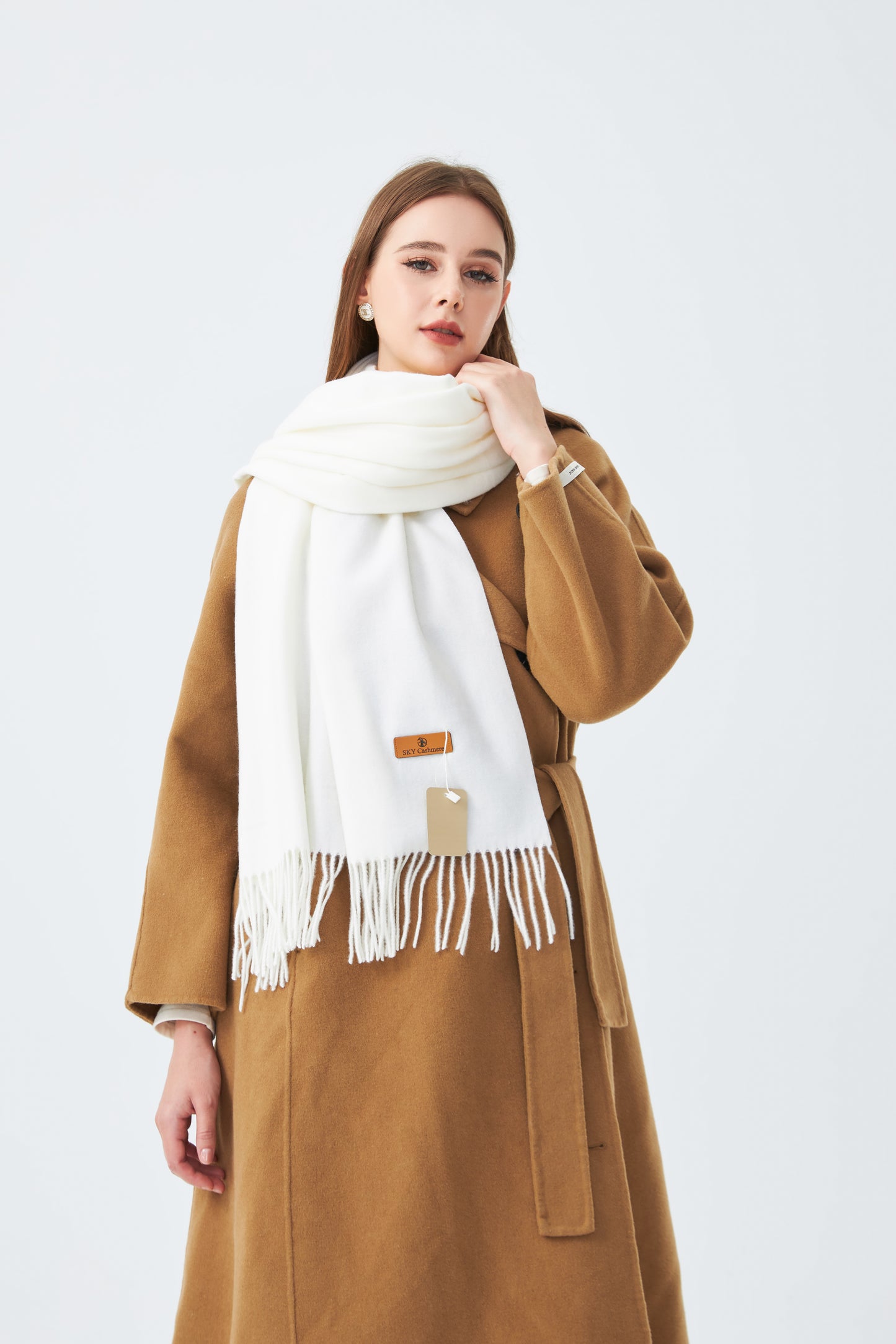 Single Tone Winter Plain Wool Scarf for Women