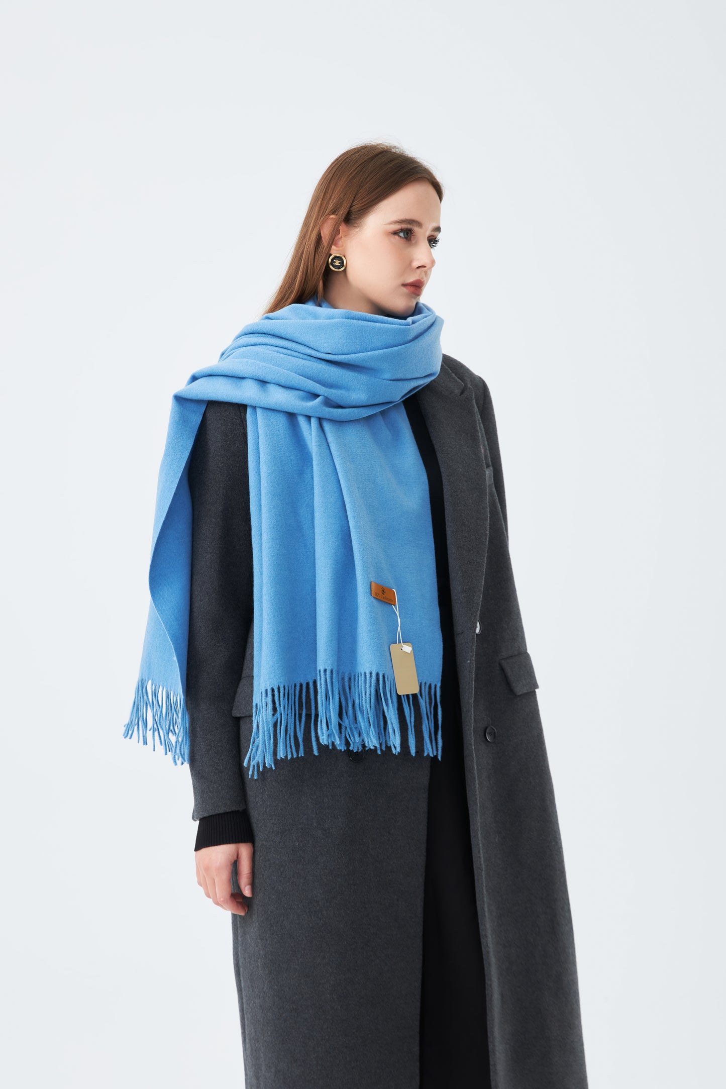 Single Tone Winter Plain Wool Scarf for Women