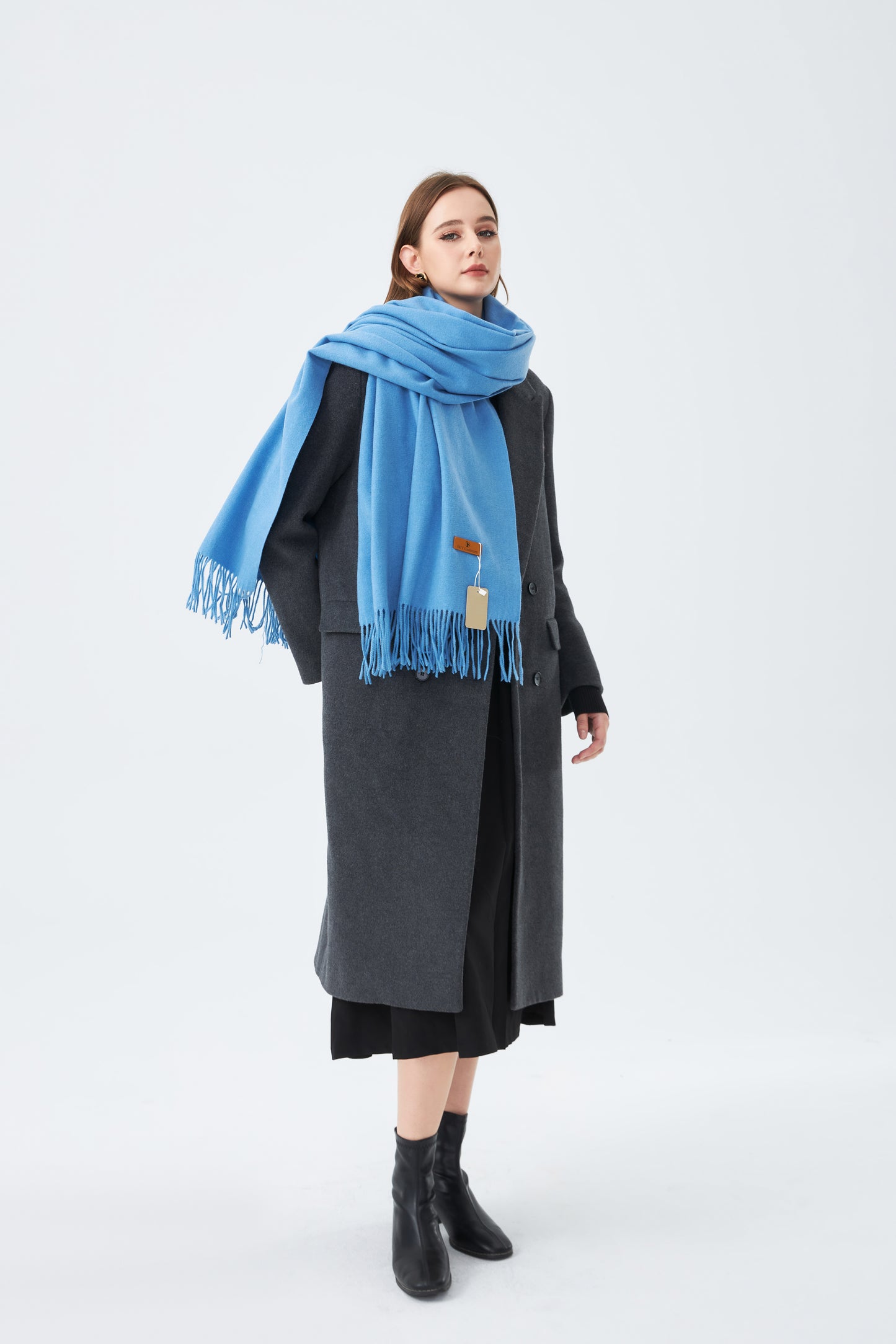 Single Tone Winter Plain Wool Scarf for Women