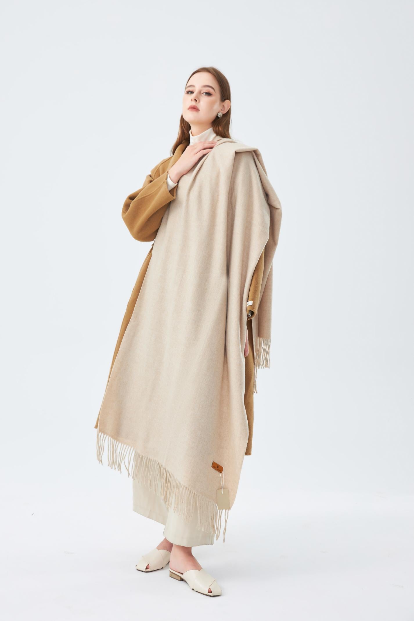 Single Tone Winter Plain Wool Scarf for Women