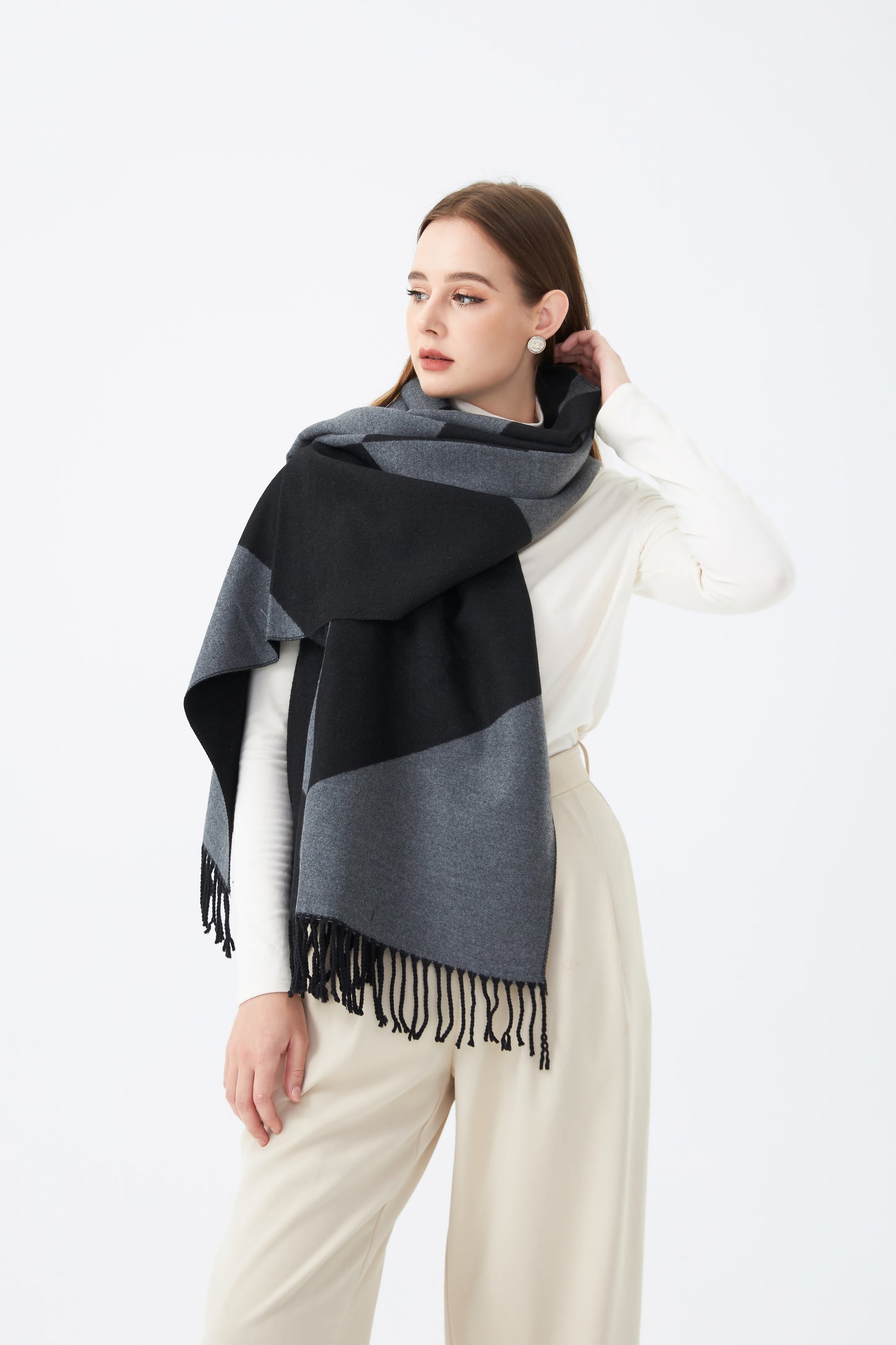 Two Tone Winter Stole for Women