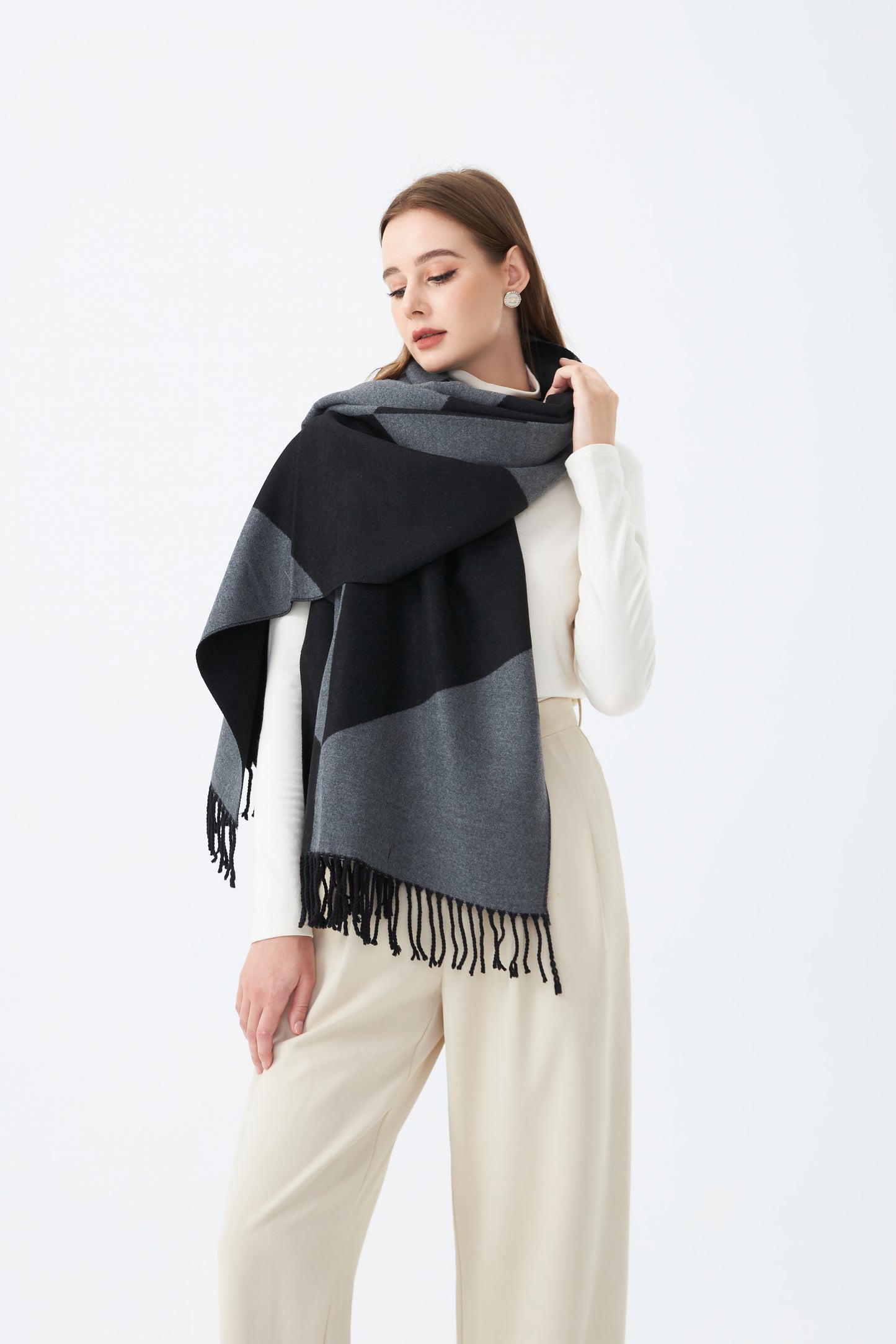 Two Tone Winter Stole for Women