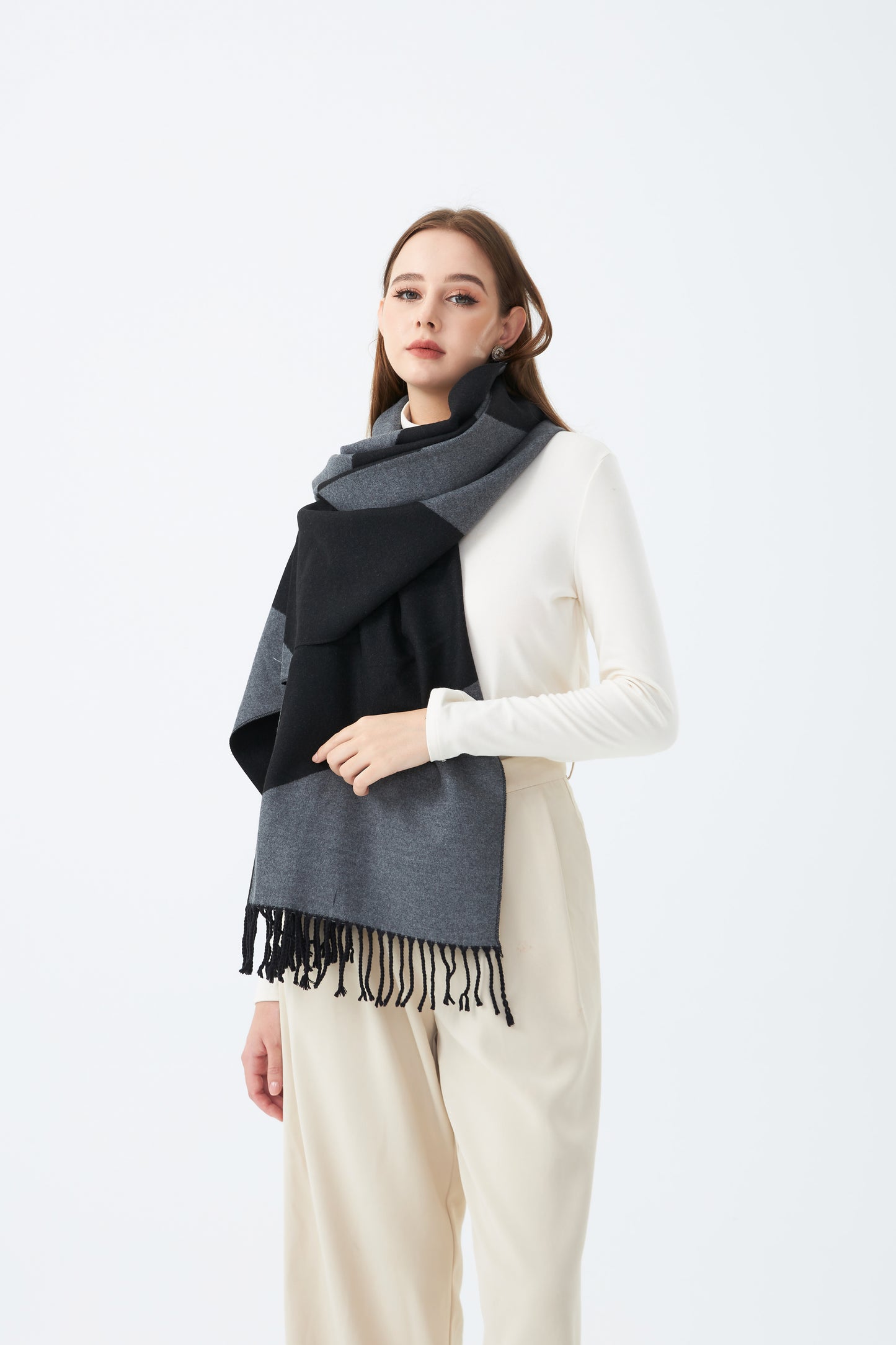 Two Tone Winter Stole for Women