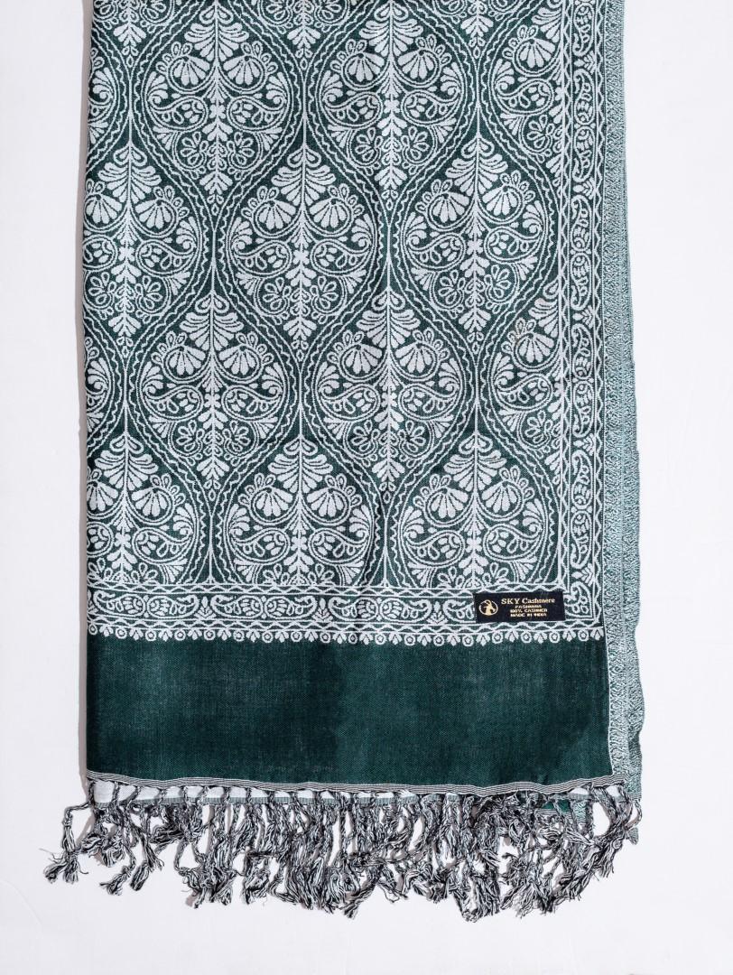 Winter Handmade Indian Cultural Pure Wool Shawl For Festival Teal P13