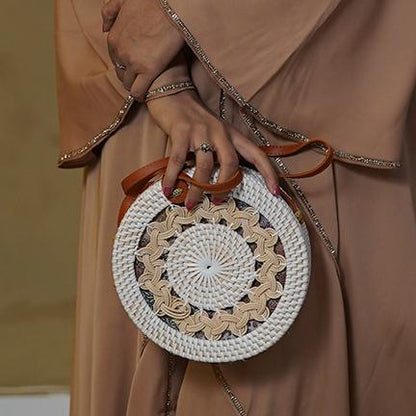 Natural Sophistication: Rattan Bag For Women by Sky Cashmere Bag 04