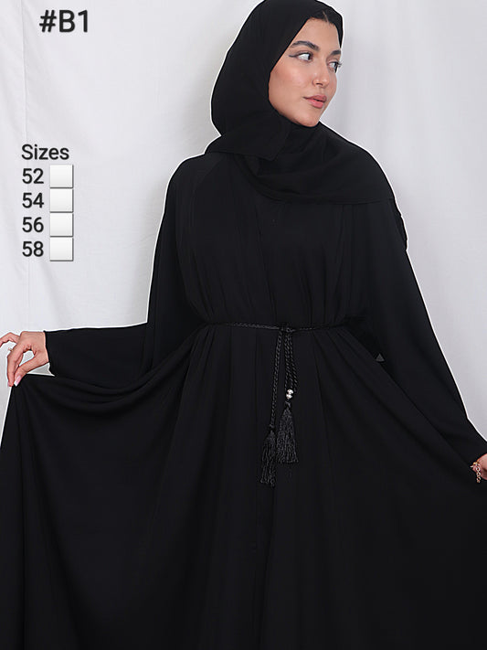 Black Muslim Women's Abaya with Long Sleeves - Perfect for All Occasions B1