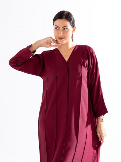 Plated Abaya with stone work by SKY Cashmere D8