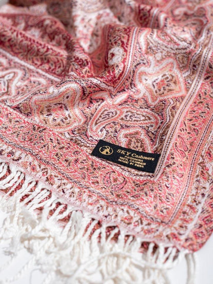 Winter Handmade Indian Cultural Pure Wool Shawl For Festival Multi Pink Shades P07