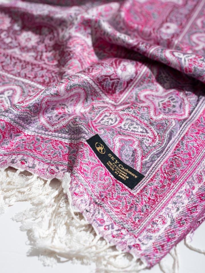 Winter Handmade Indian Cultural Shawl Pure For Festival Magenta Haze Color P08