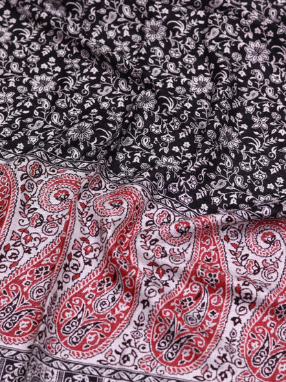 Winter Handmade Indian Cultural Jamwar Shawl For Festival Dark Brown with Pinkish Pattern J2
