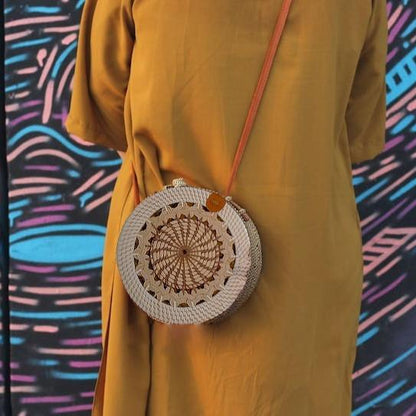 Nature's Elegance: Rattan Bag for Women by Sky Cashmere Bag 02