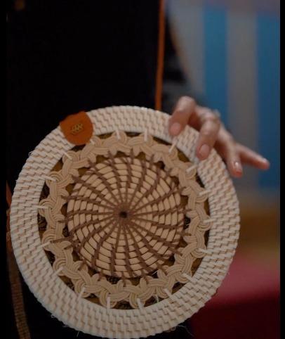 Nature's Elegance: Rattan Bag for Women by Sky Cashmere Bag 02